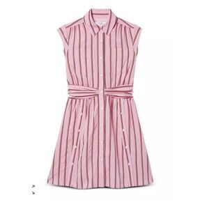 Derek Lam 10 Crosby Pink Striped Cottagecore Shirtdress 2 Preppy Twee Valentine
